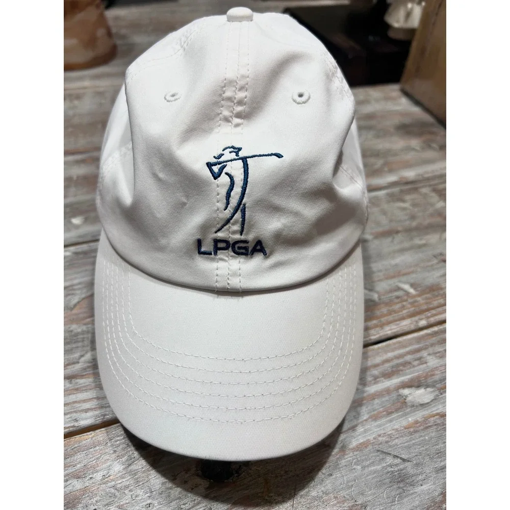 LPGA Ladies Professional Golf Association Hat White Blue Embroidered Adjustable